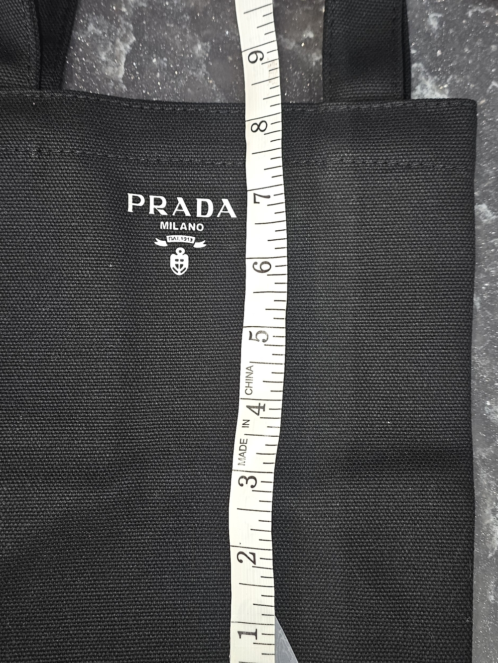 Prada Black Mini Tote with White Logo New No Tags Never Used - Picture 7 of 8